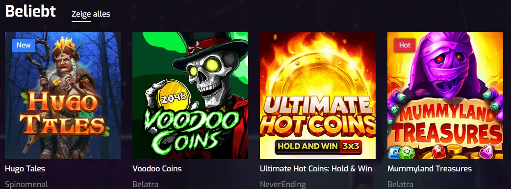 Spielkatalog im Online Casino – Slots, Tischspiele und Live-Casino auf einer Seite
